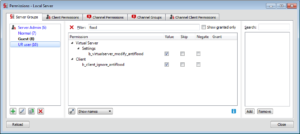 permissions local server